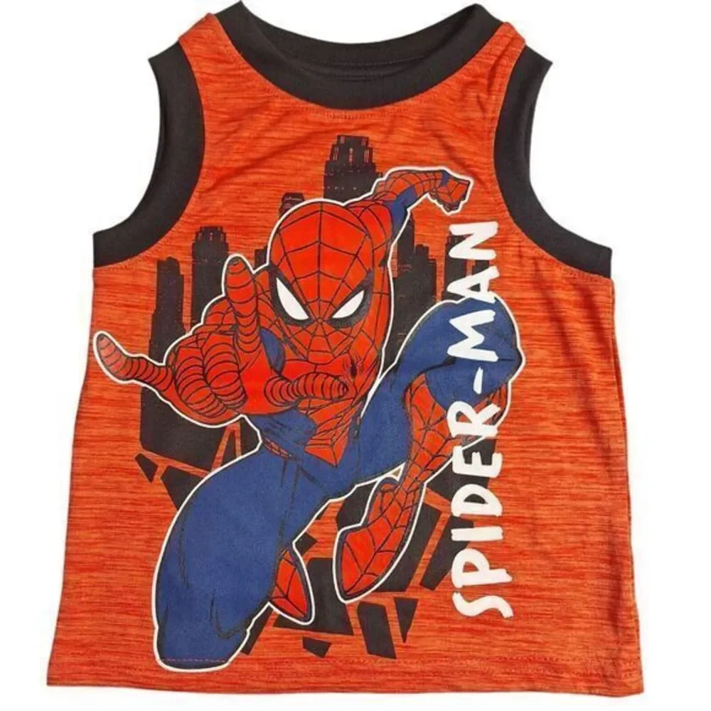 Marvel Spider-Man 5 Piece Set: Red T-shirt White T-shirt Shorts‎ Size 2 New